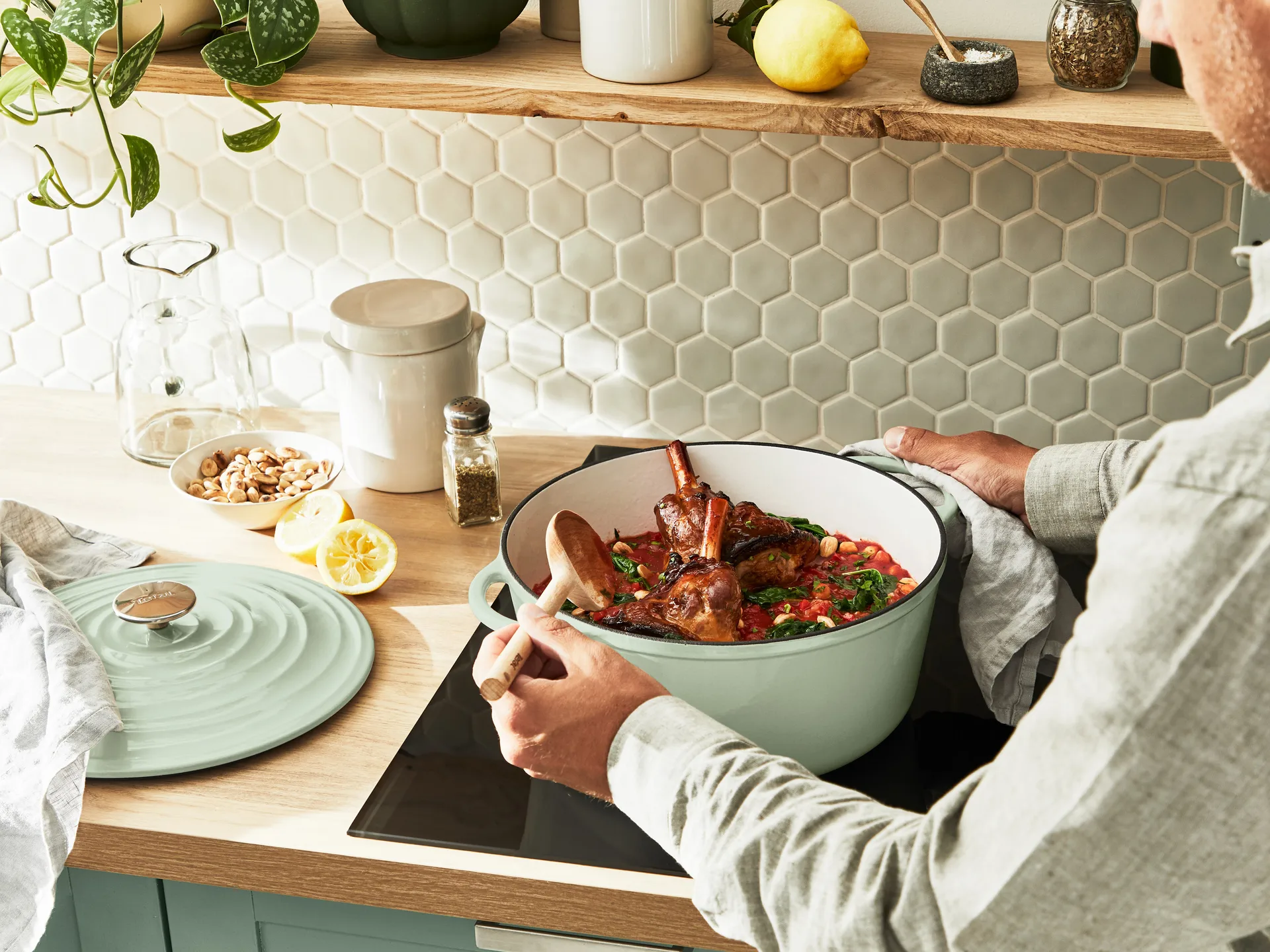 Tefal LOV runder Topf 7,4 L, Grün Tefal