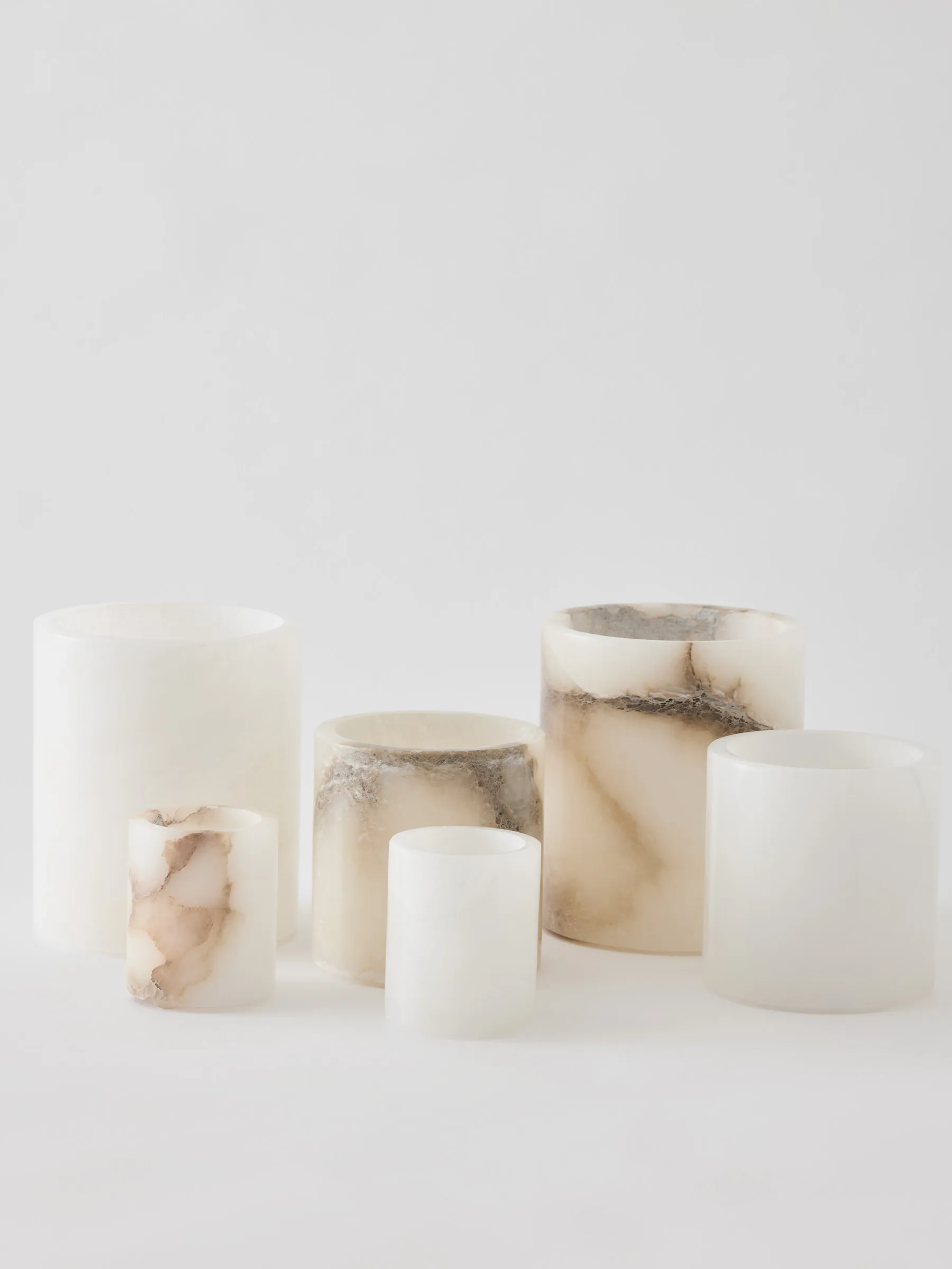 Alabaster Windlicht, Weiß-beige, S 10 cm Tell Me More