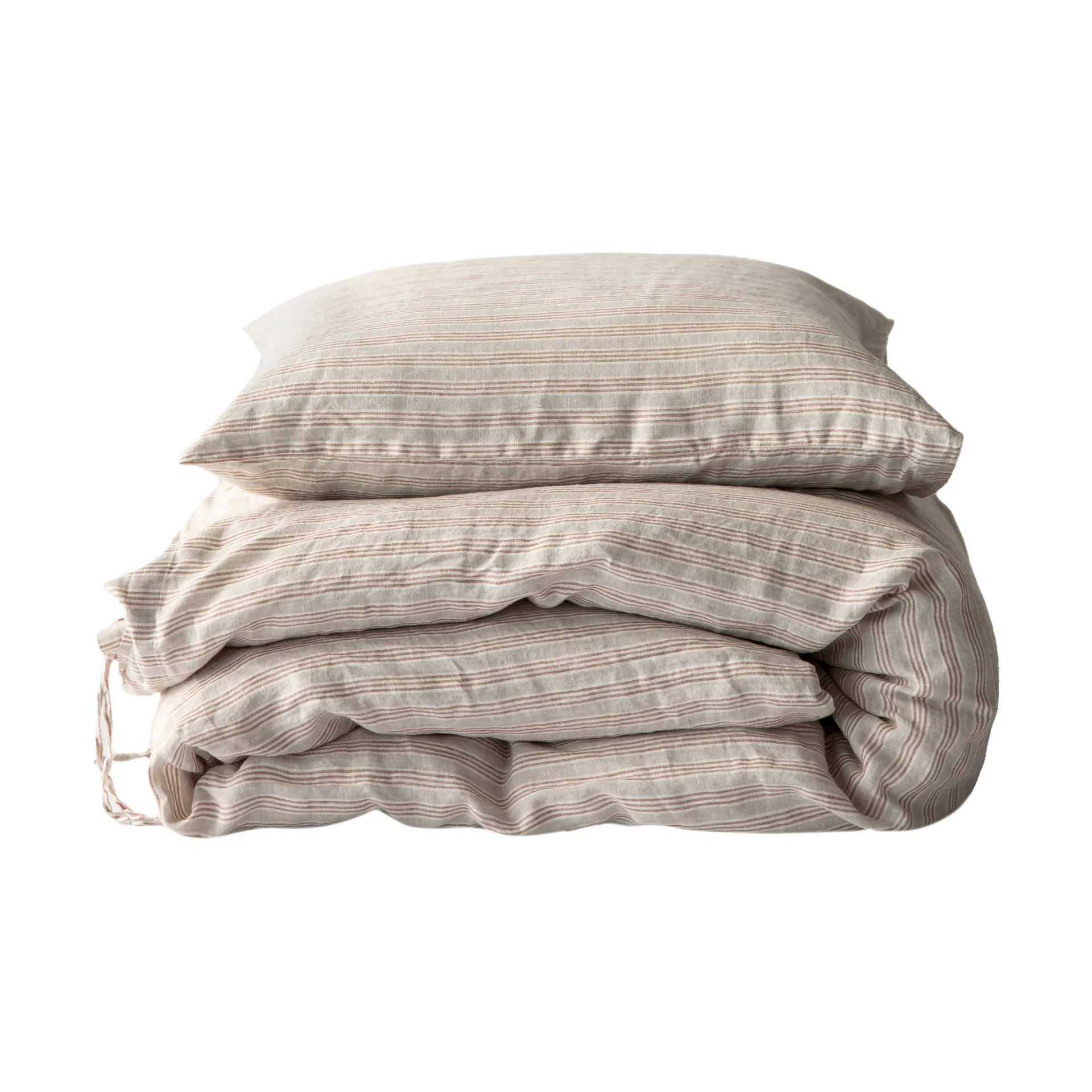 Bettbezug Leinen 150 x 200 cm, Hazelnut stripe Tell Me More