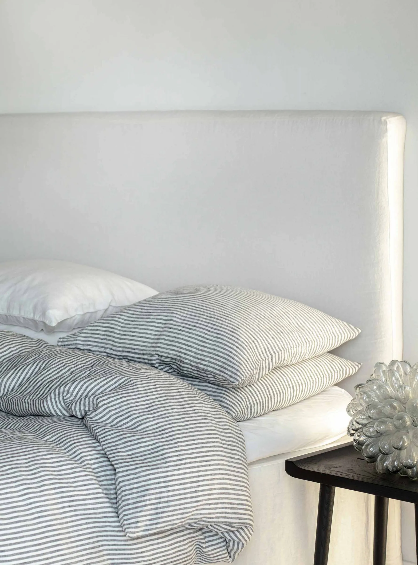 Bettbezug Leinen 220 x 240 cm, Grey/White Tell Me More