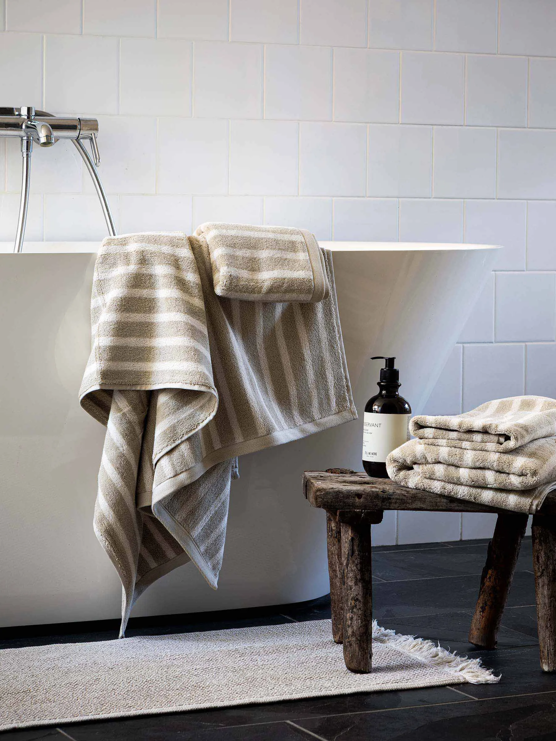 Ellie Badezimmermatte 50x70 cm, Leinen Tell Me More