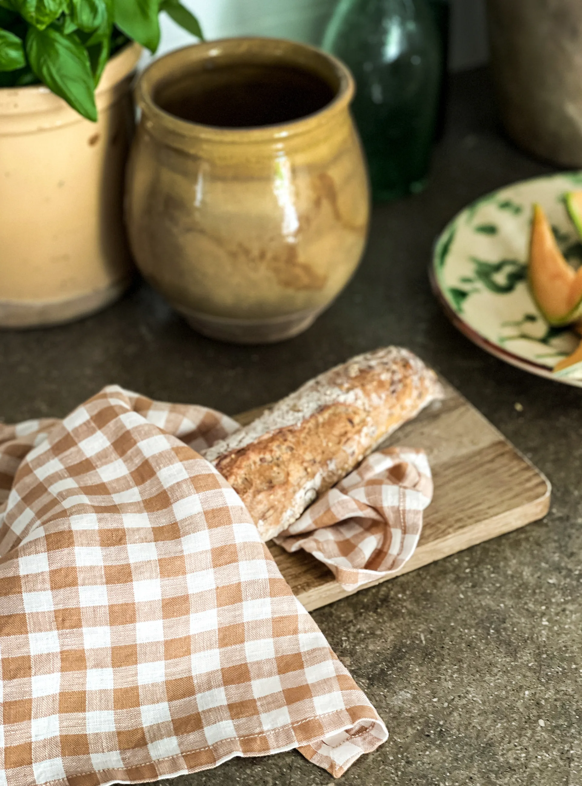 Gingham Kariertes Geschirrtuch 70 x 50 cm, Biscuit Tell Me More