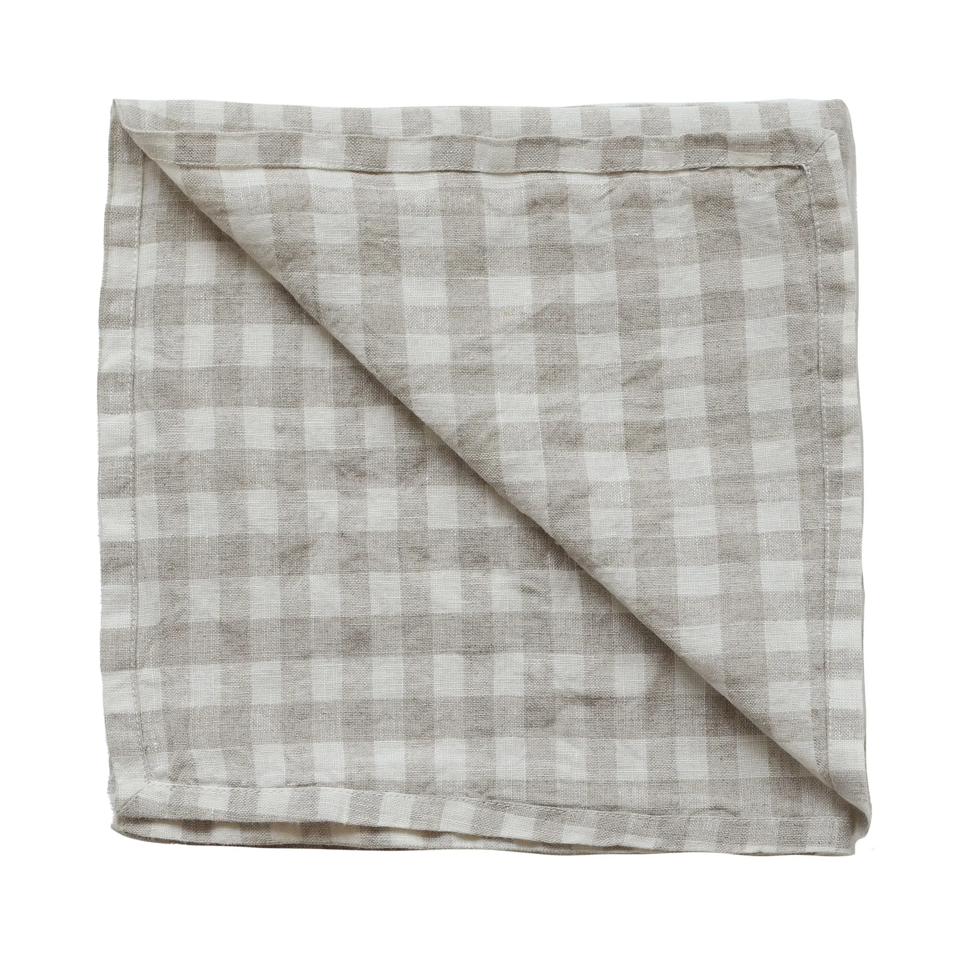 Gingham Kariertes Geschirrtuch 70 x 50 cm, Natural Tell Me More