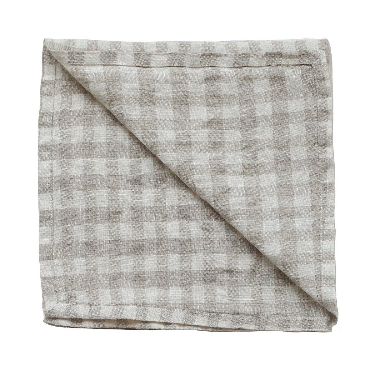 Tell Me More Gingham Kariertes Geschirrtuch 70 x 50 cm Natural