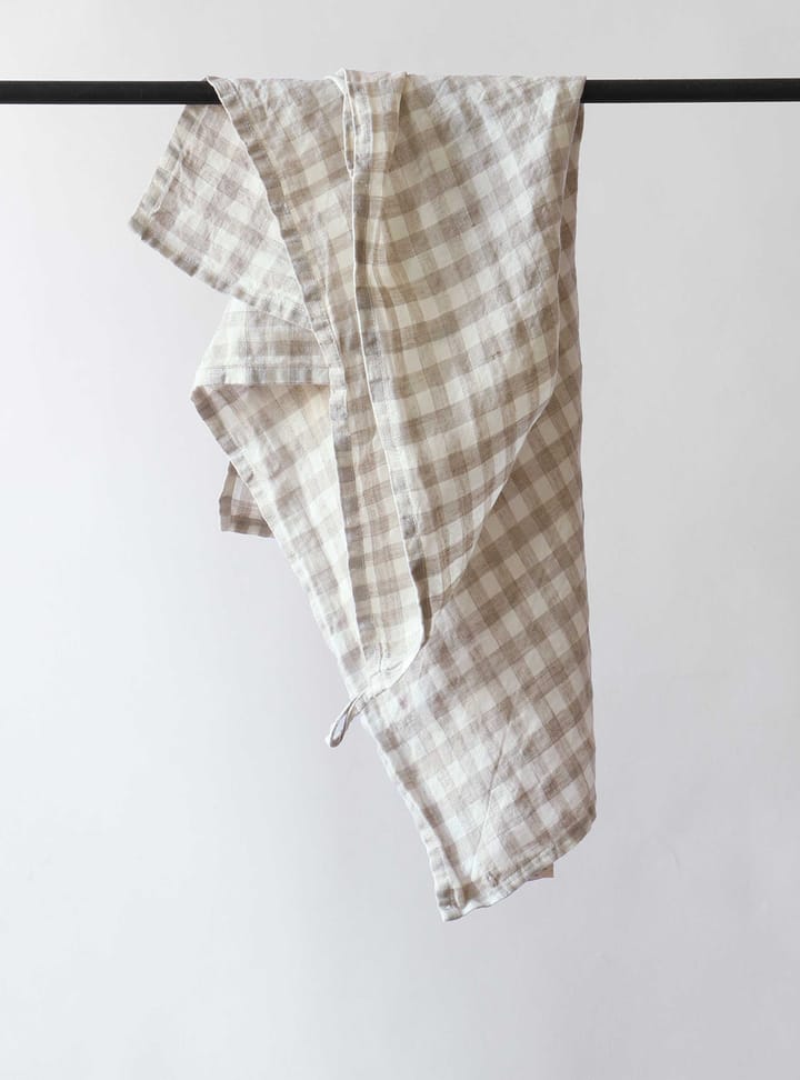 Gingham Kariertes Geschirrtuch 70 x 50 cm, Natural Tell Me More