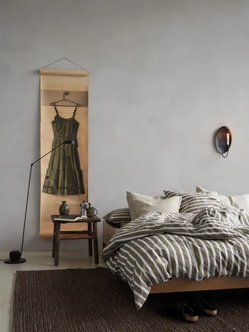 Tell Me More gestreifter Bettbezug Baumwolle - Olive, 220×220 cm - Tell Me More