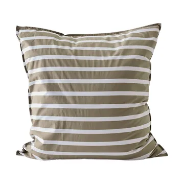 Tell Me More gestreifter Kissenbezug Baumwolle
 - Olive, 80×80 cm - Tell Me More