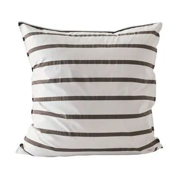 Tell Me More gestreifter Kissenbezug Baumwolle
 - Taupe, 80×80 cm - Tell Me More