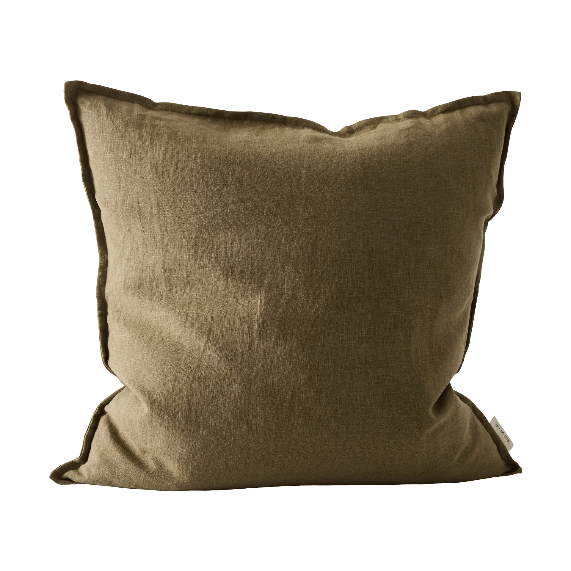 Washed linen Kissenbezug 50 x 50cm, Dark olive green Tell Me More