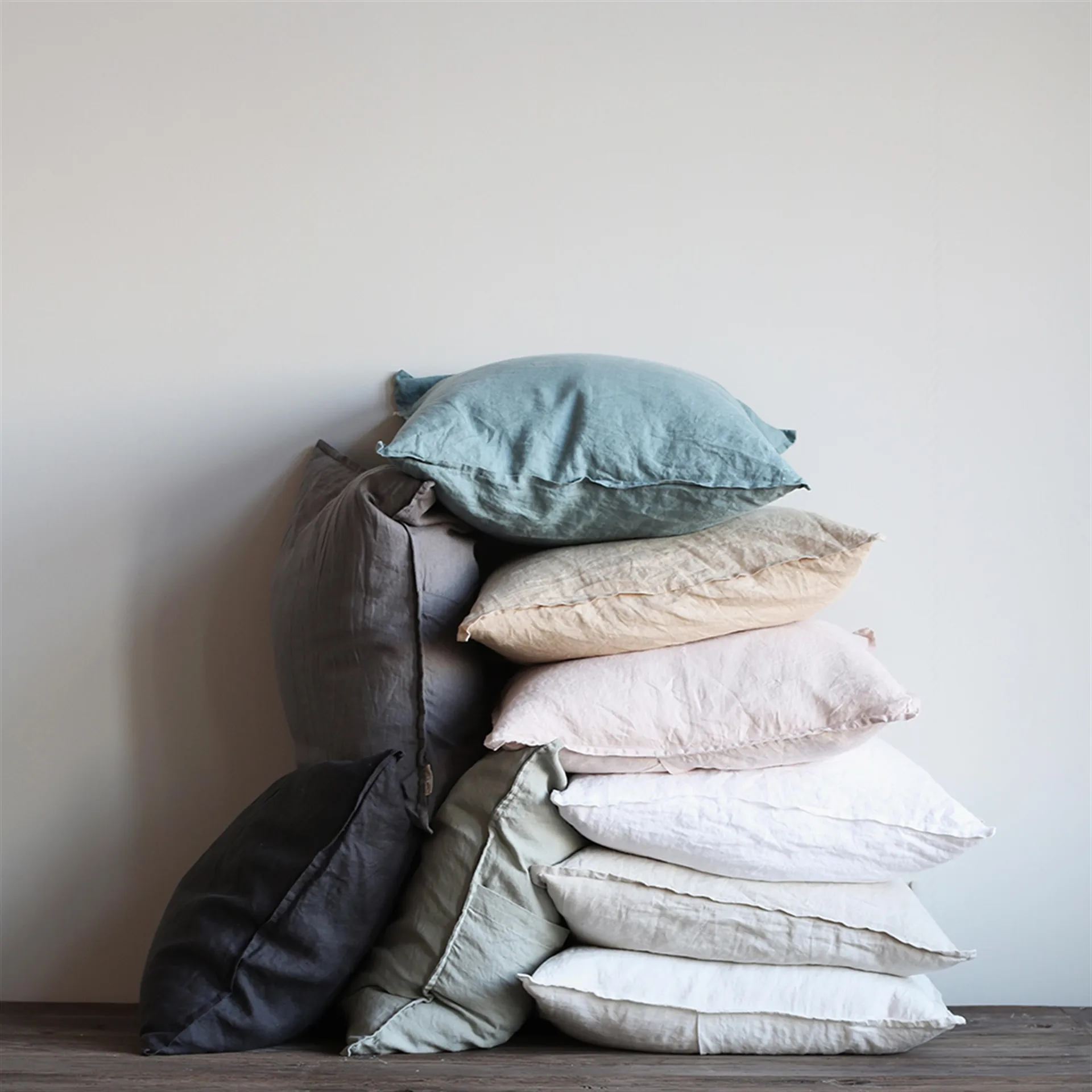 Washed linen Kissenbezug 50 x 50cm, Varmgrau (grey) Tell Me More