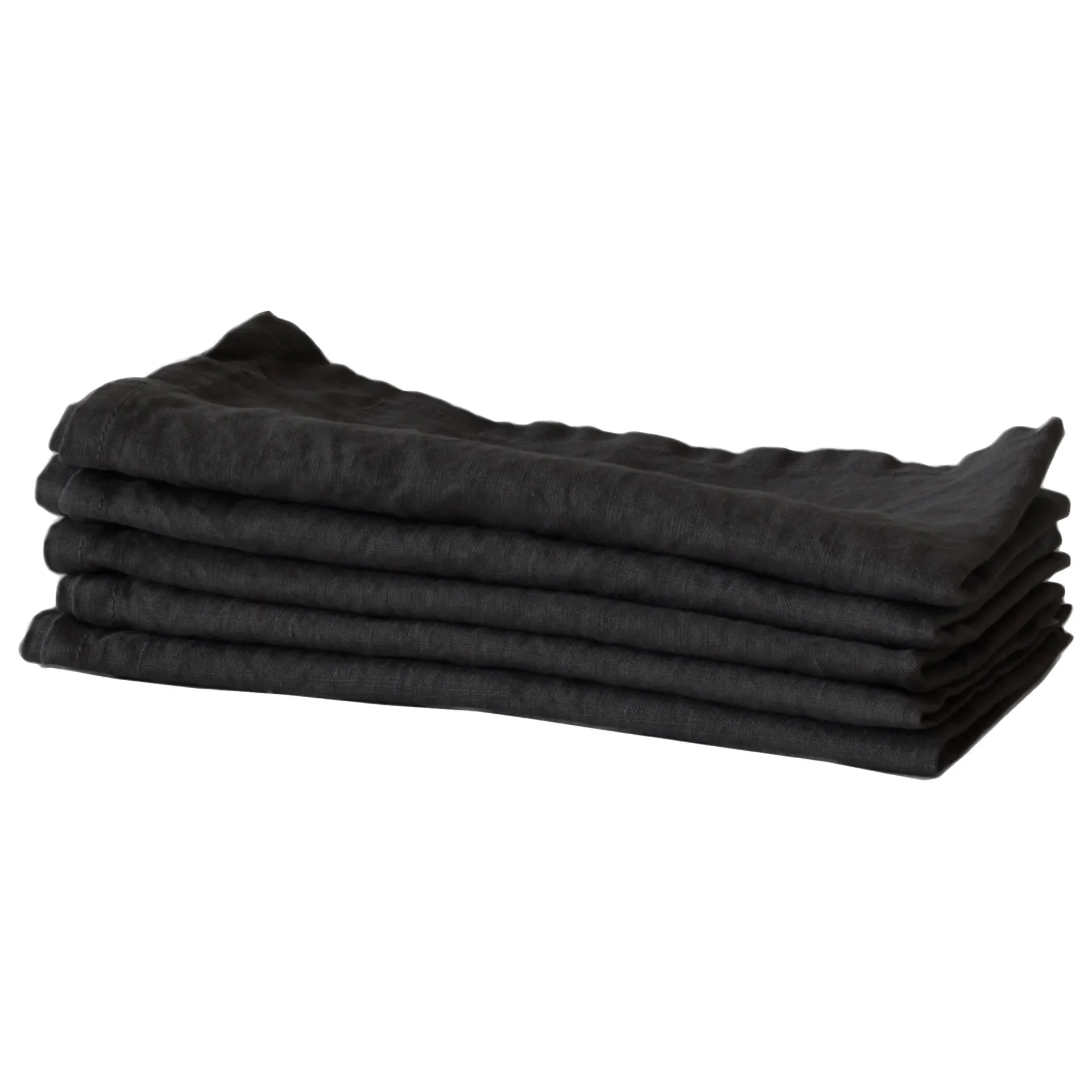 Washed linen Serviette, Carbon (schwarz) Tell Me More