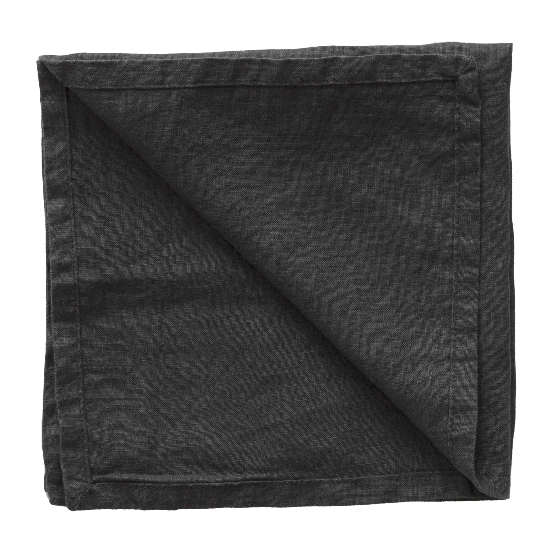 Washed linen Serviette, Carbon (schwarz) Tell Me More