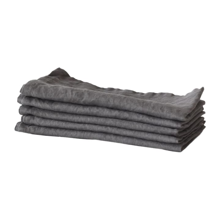 Washed linen Serviette - Dunkelgrau - Tell Me More