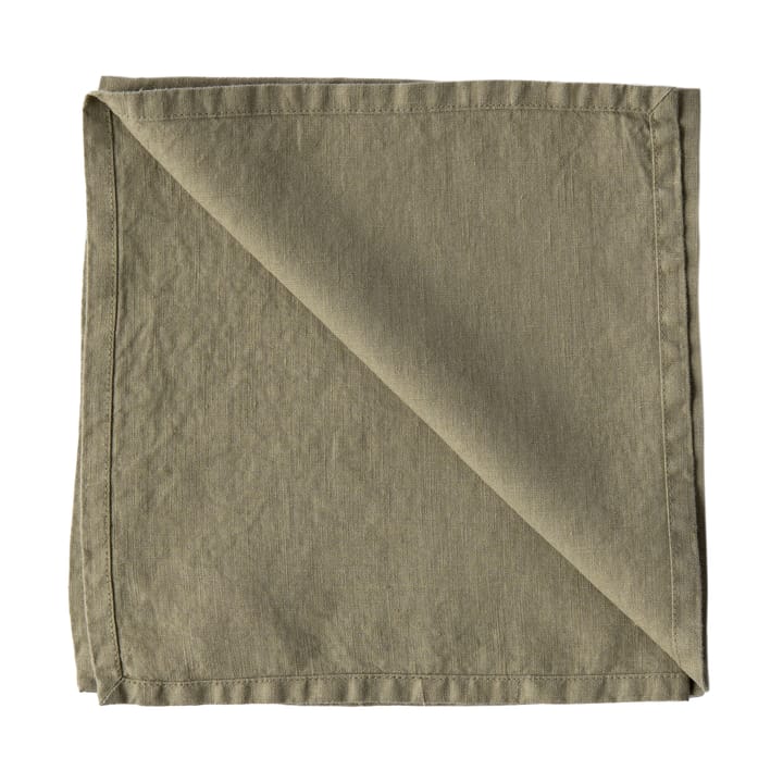 Washed linen Serviette - Olive - Tell Me More