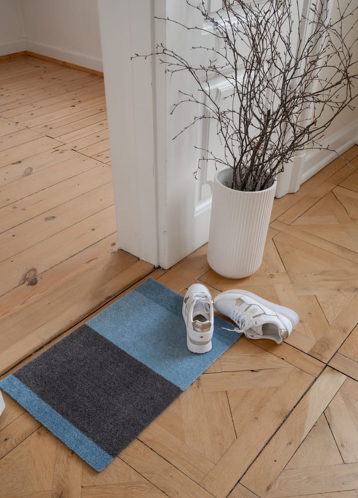 Stripes by tica, horizontal, Fußabstreifer, Blue-steel grey, 40 x 60cm tica copenhagen