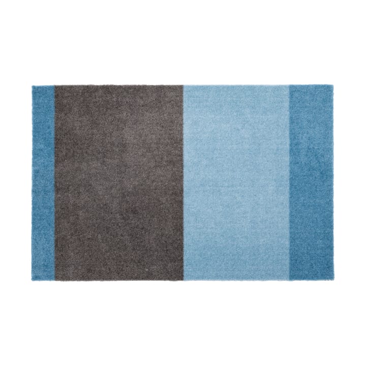 Stripes by tica, horizontal, Fußabstreifer - Blue-steel grey, 60 x 90cm - tica copenhagen