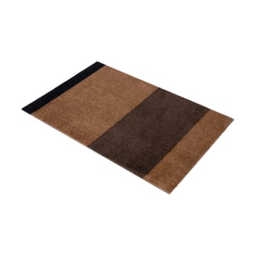 Stripes by tica, horizontal, Fußabstreifer - Cognac-dark brown-black, 60x90 cm - tica copenhagen