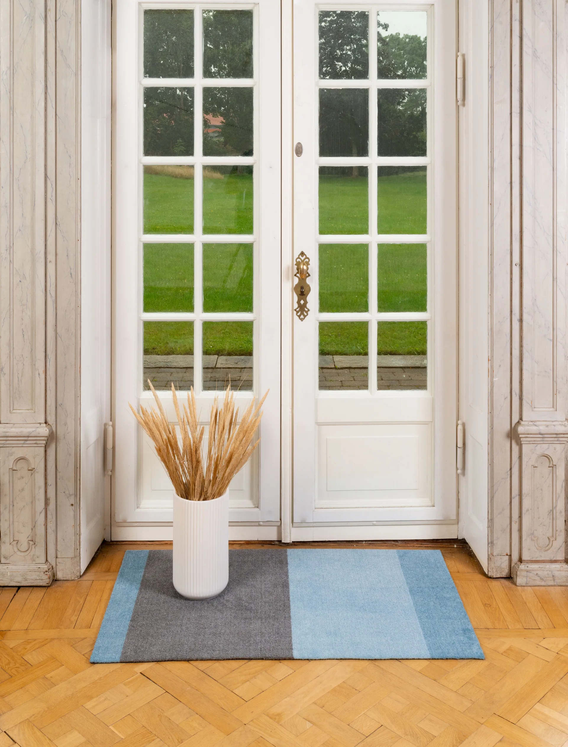 Stripes Flurteppich horizontal, Blue-steel grey, 67 x 120cm tica copenhagen