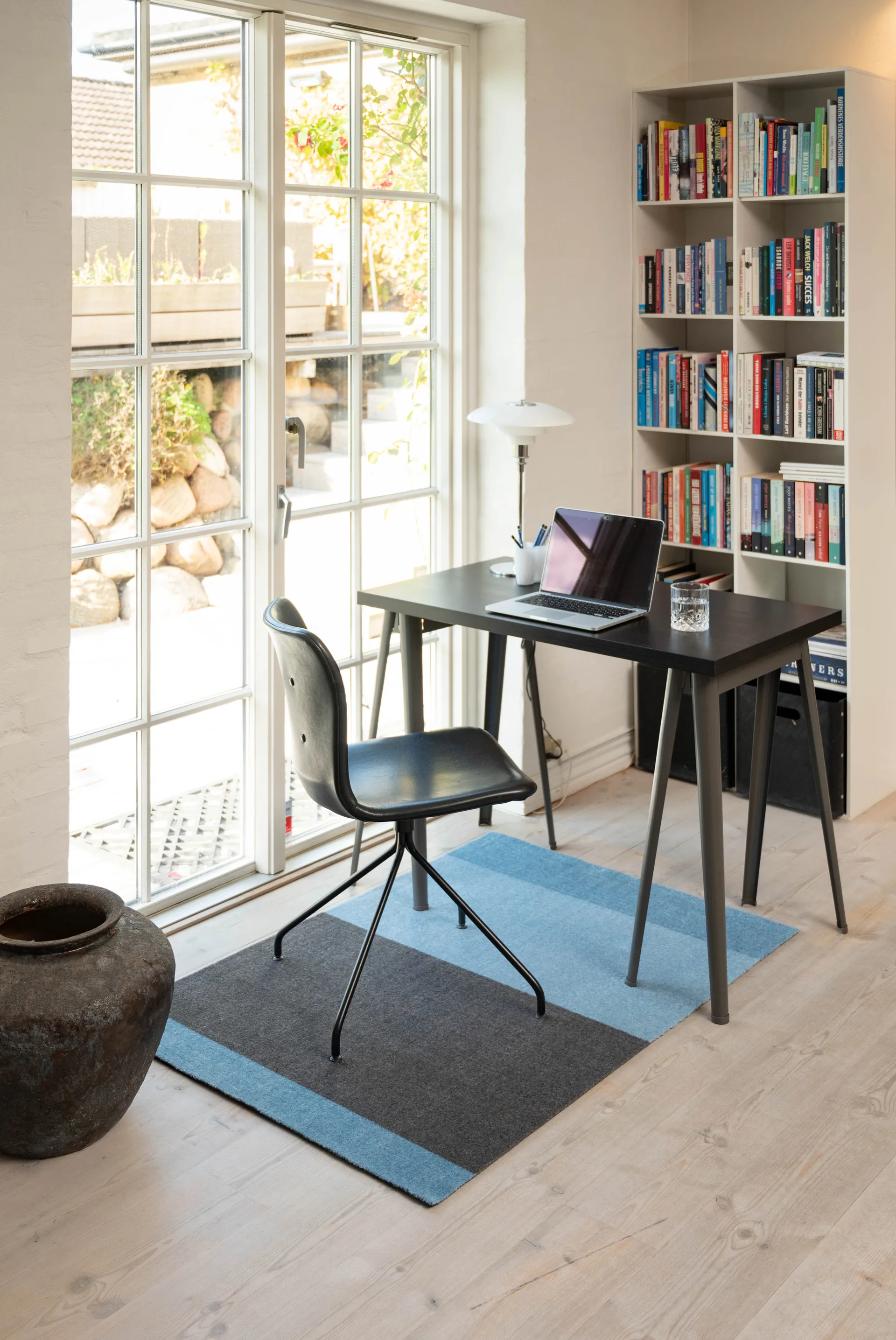 Stripes Flurteppich horizontal, Blue-steel grey, 90 x 130cm tica copenhagen