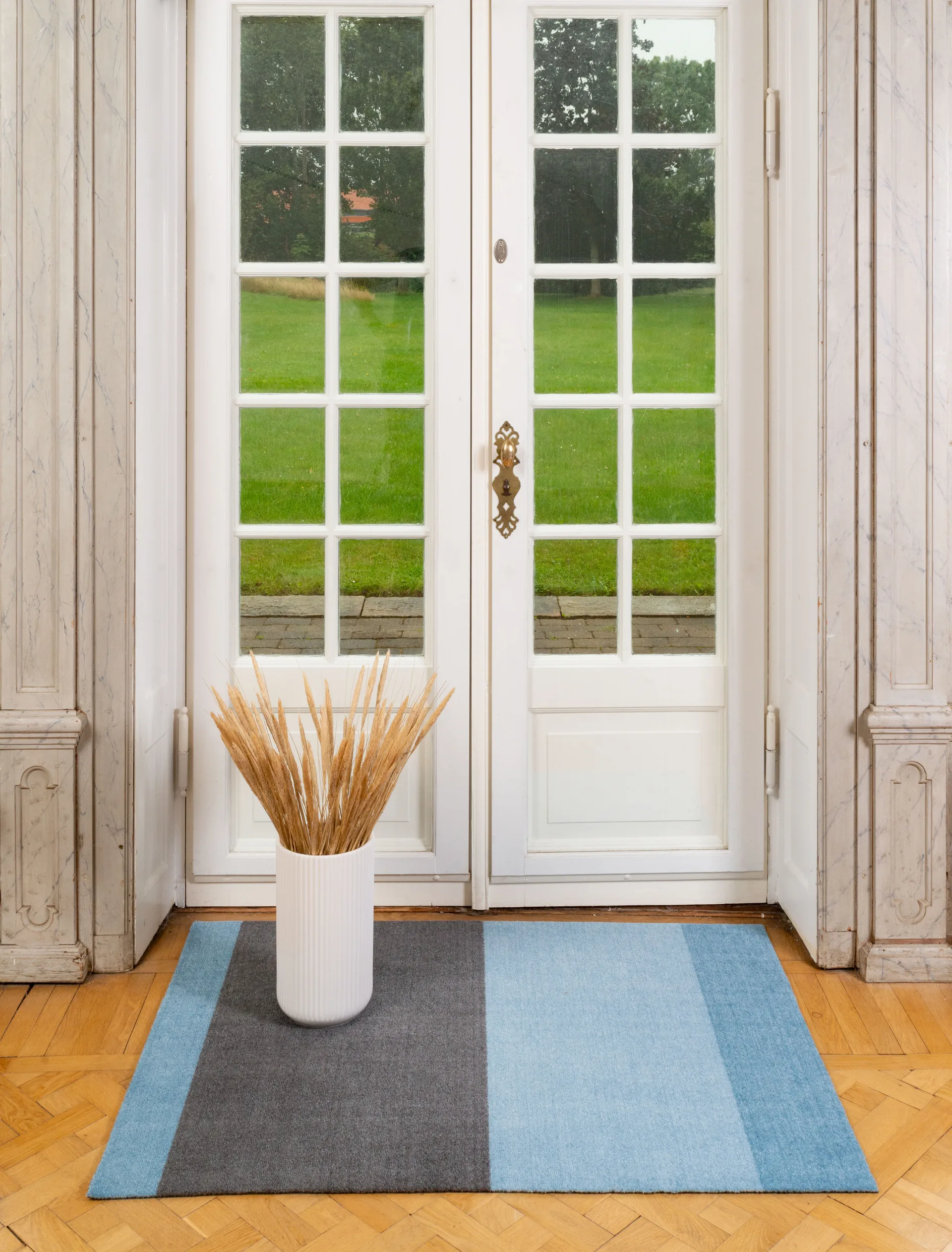 Stripes Flurteppich horizontal, Blue-steel grey, 90 x 130cm tica copenhagen