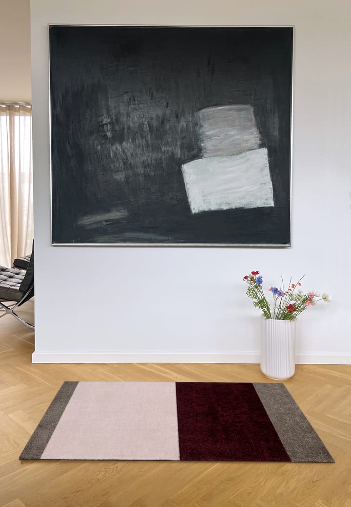 Stripes Flurteppich horizontal, Bordeaux-rose-sand, 67x120 cm tica copenhagen