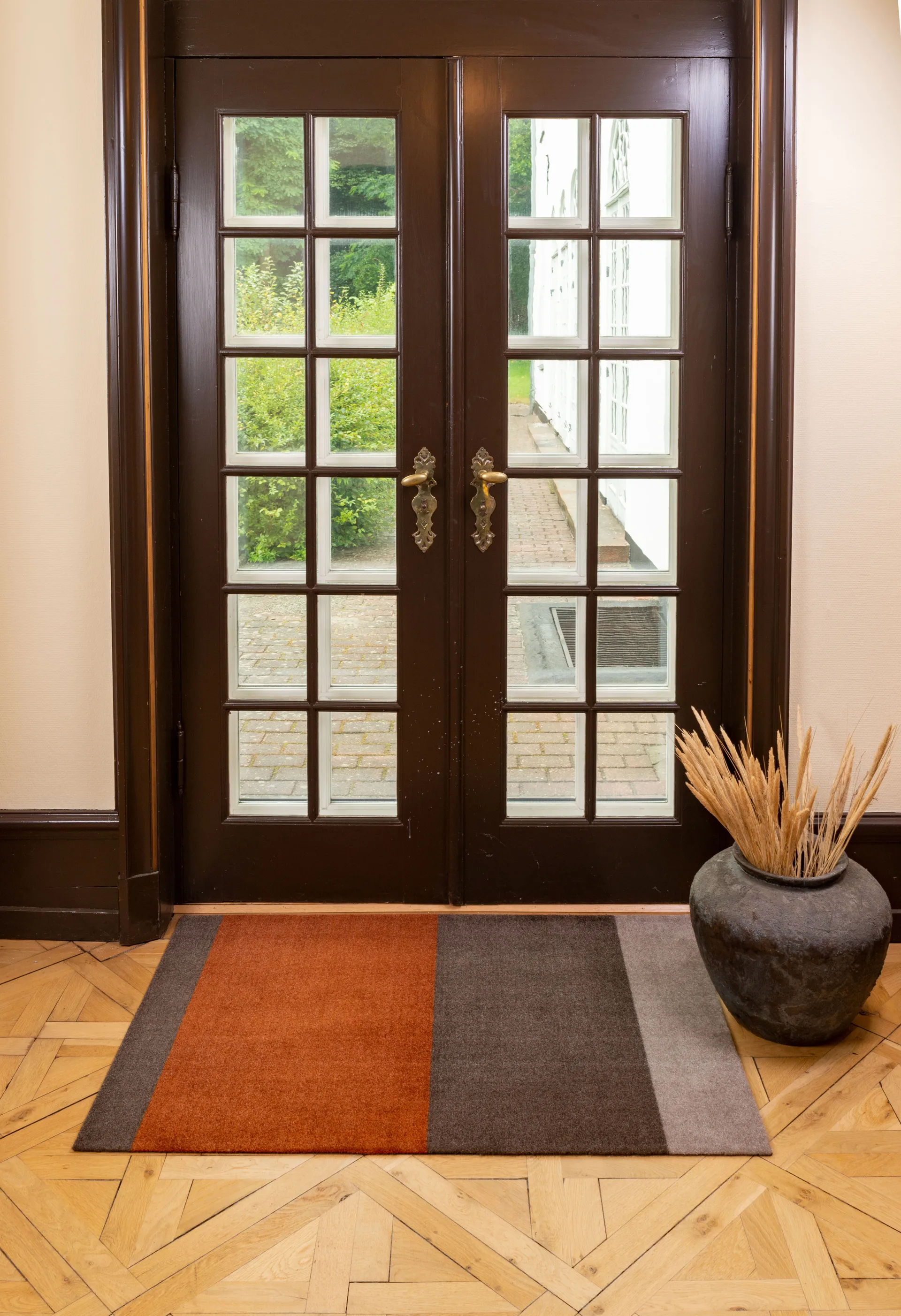 Stripes Flurteppich horizontal, Brown-terrakotta 90 x 130cm tica copenhagen