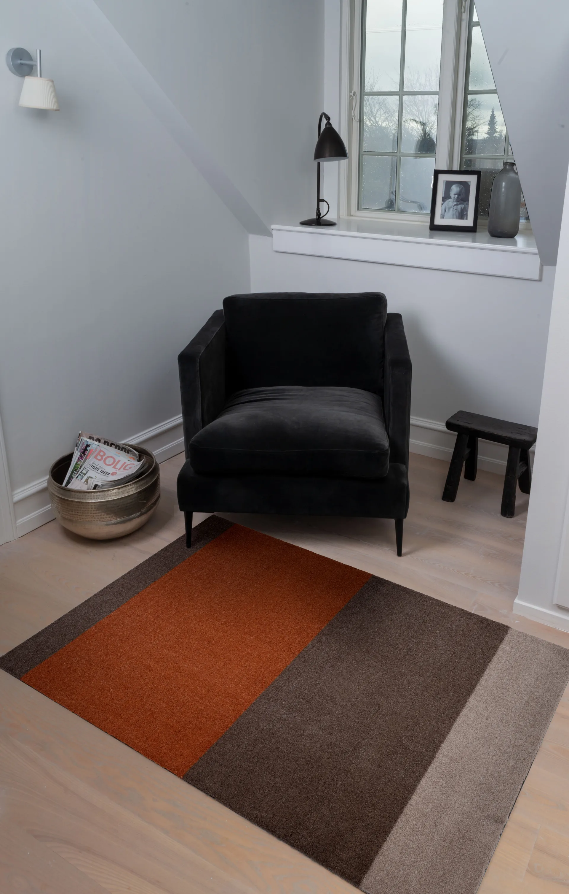 Stripes Flurteppich horizontal, Brown-terrakotta 90 x 130cm tica copenhagen