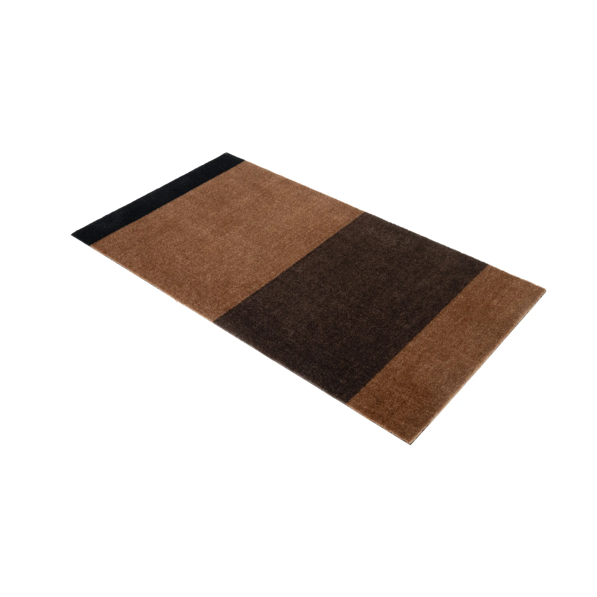 Stripes Flurteppich horizontal, Cognac-dark brown-black, 67x120 cm tica copenhagen