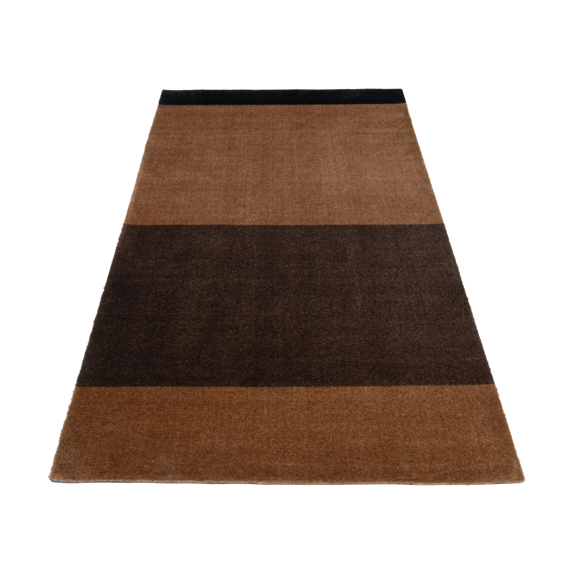 Stripes Flurteppich horizontal, Cognac-dark brown-black, 90x200 cm tica copenhagen