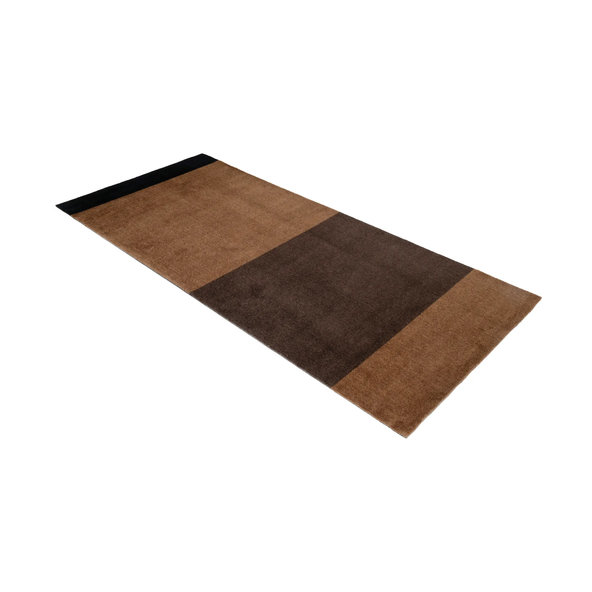 Stripes Flurteppich horizontal, Cognac-dark brown-black, 90x200 cm tica copenhagen