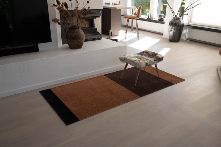 Stripes Flurteppich horizontal, Cognac-dark brown-black, 90x200 cm tica copenhagen