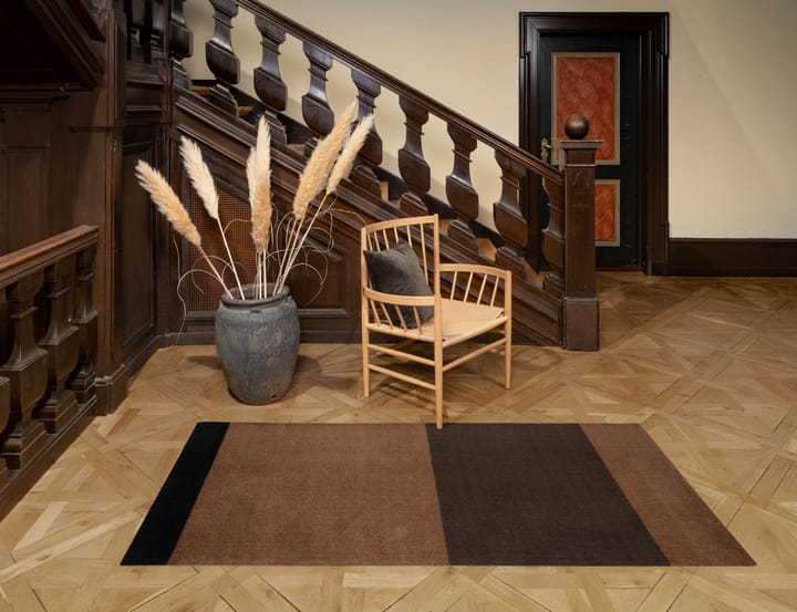 Stripes Flurteppich horizontal, Cognac-dark brown-black, 90x200 cm tica copenhagen