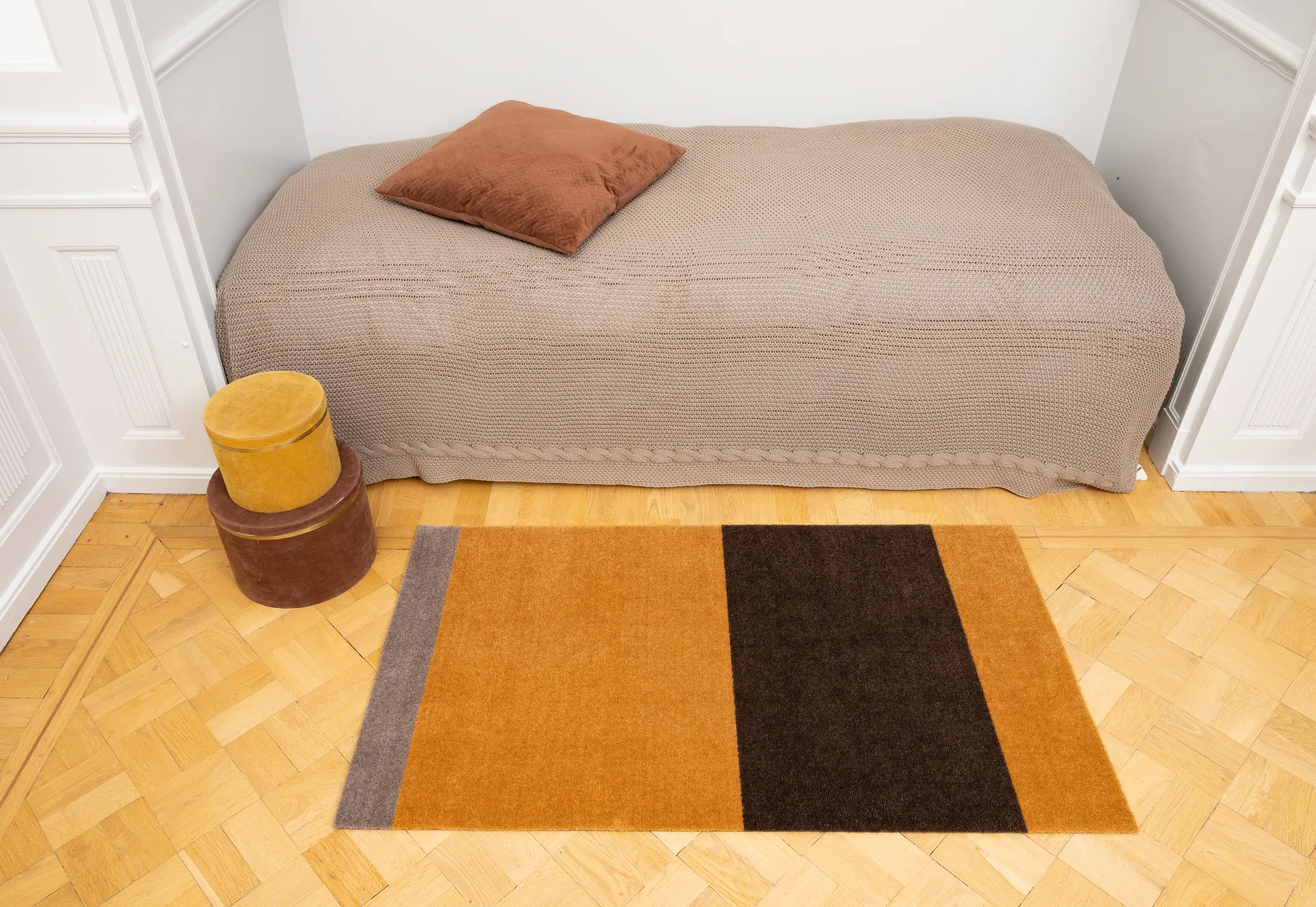Stripes Flurteppich horizontal, Dijon-brown-sand, 67 x 120cm tica copenhagen