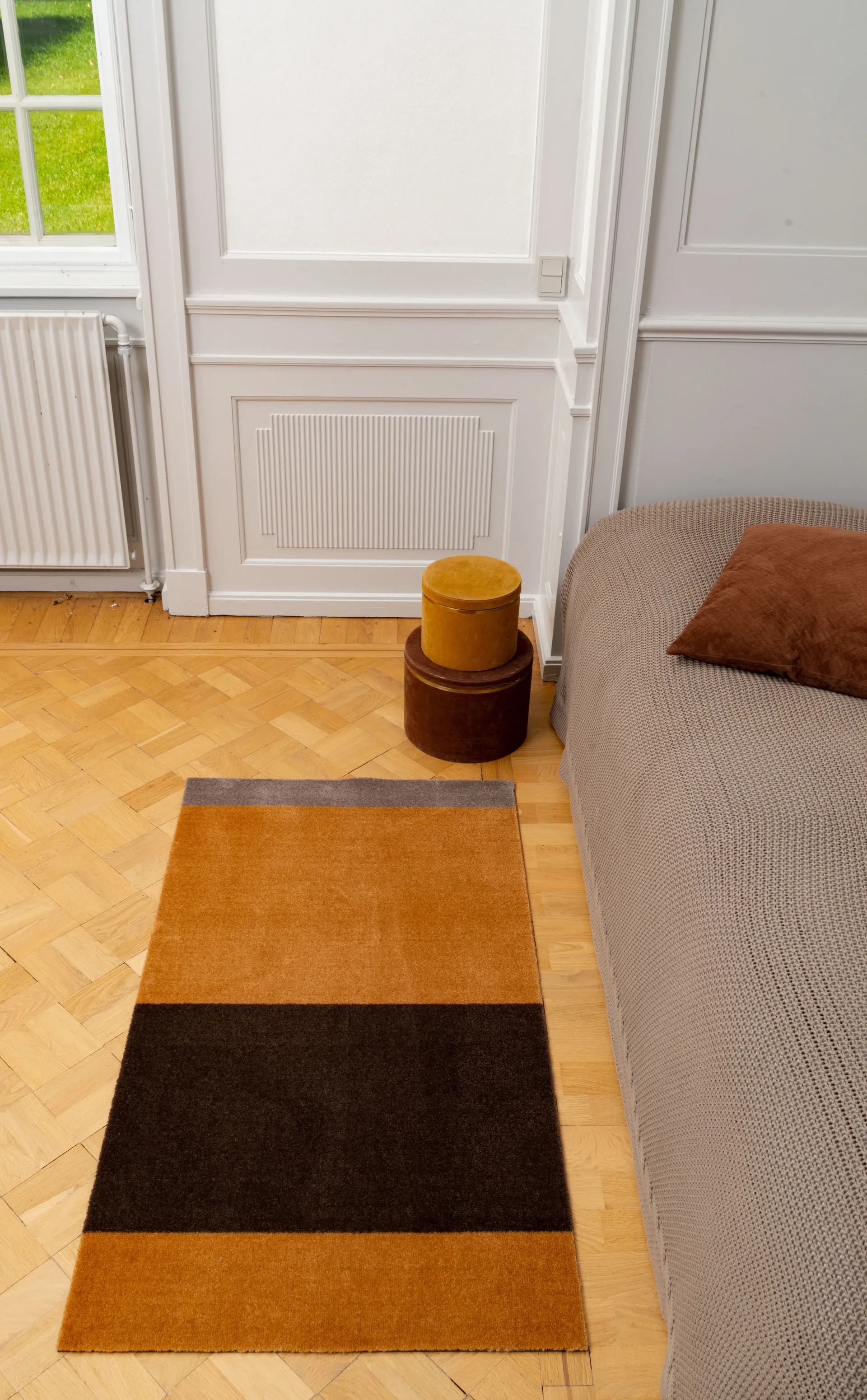 Stripes Flurteppich horizontal, Dijon-brown-sand, 67 x 120cm tica copenhagen