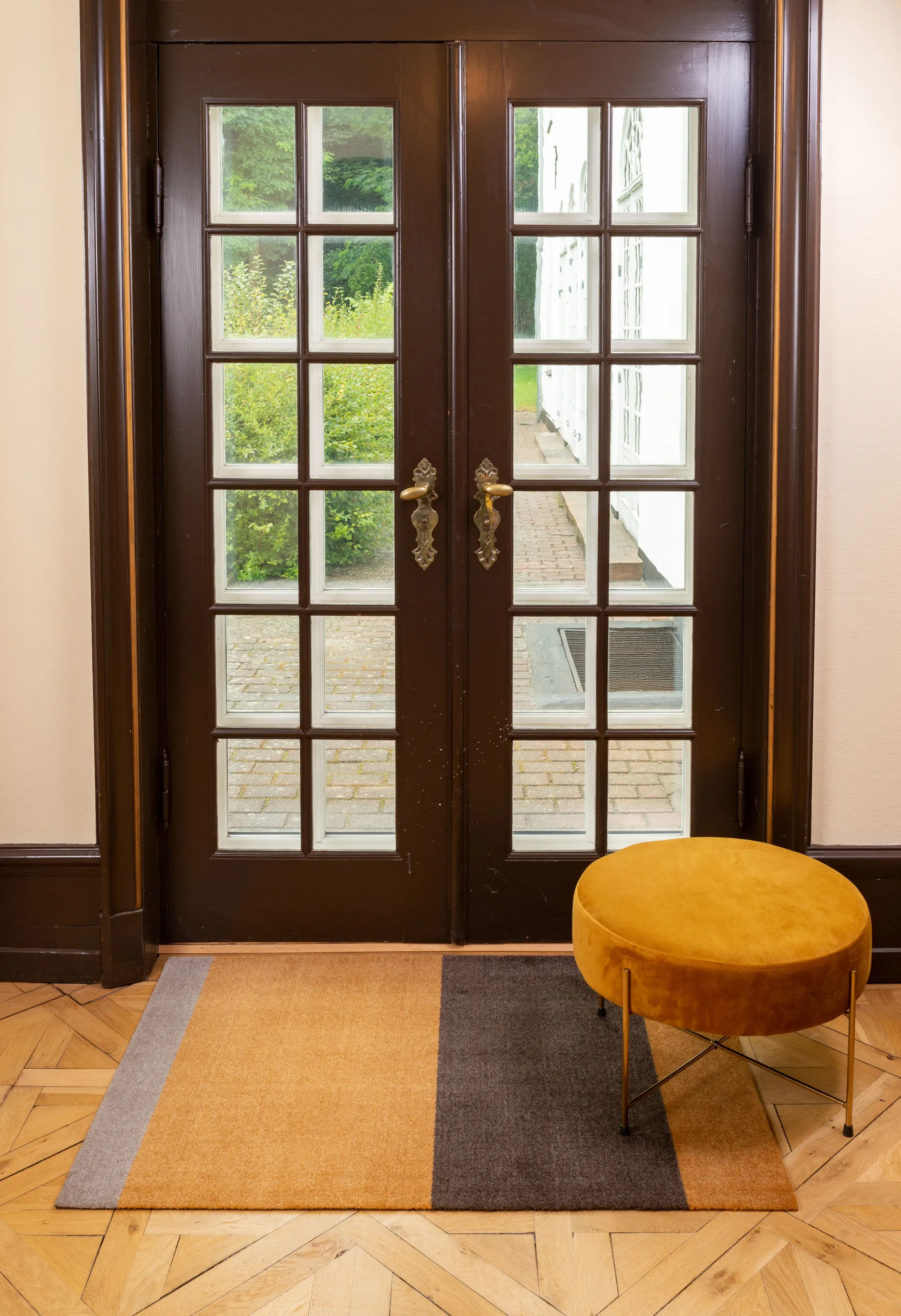 Stripes Flurteppich horizontal, Dijon-brown-sand, 90 x 130cm tica copenhagen