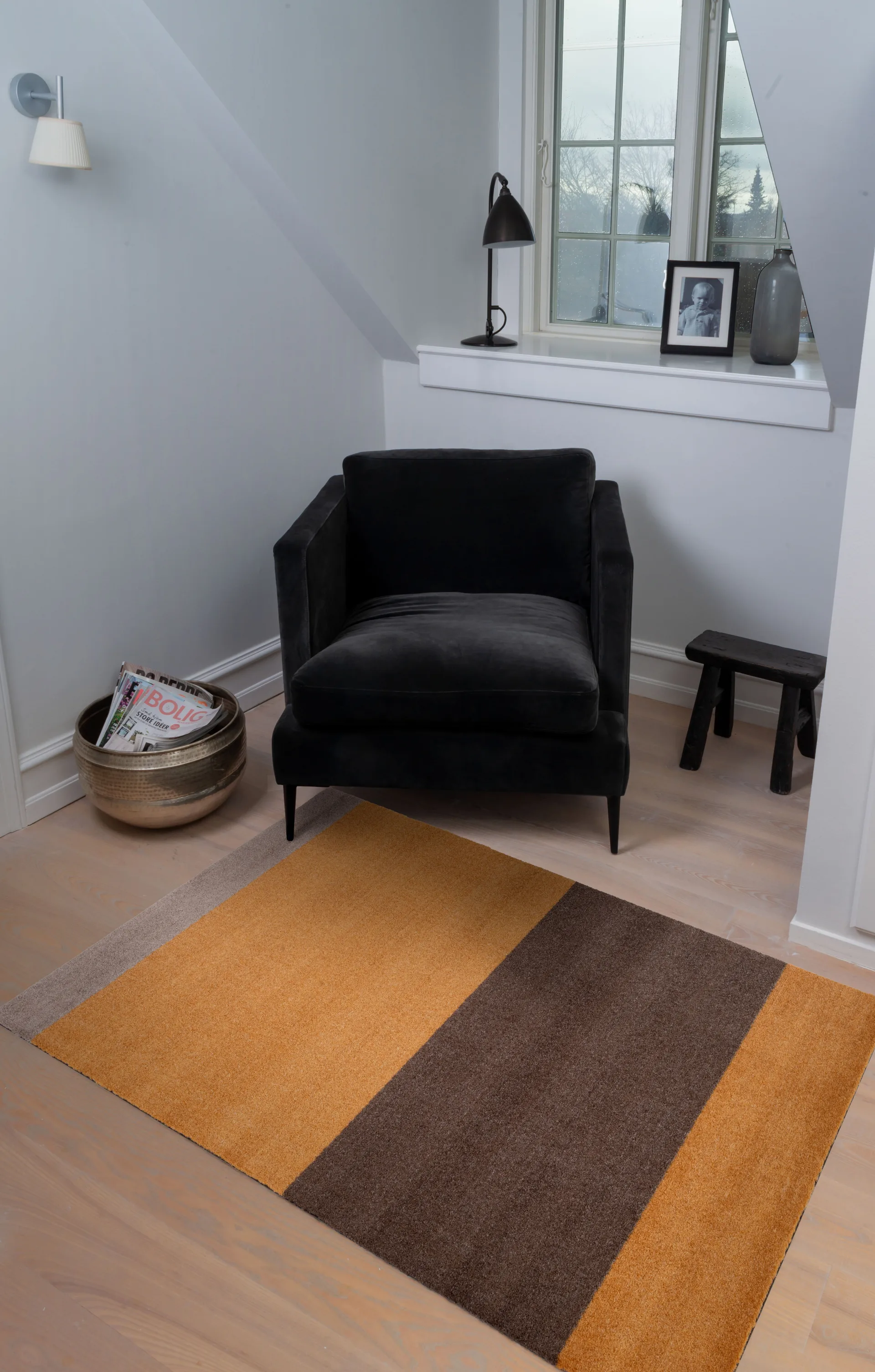 Stripes Flurteppich horizontal, Dijon-brown-sand, 90 x 130cm tica copenhagen