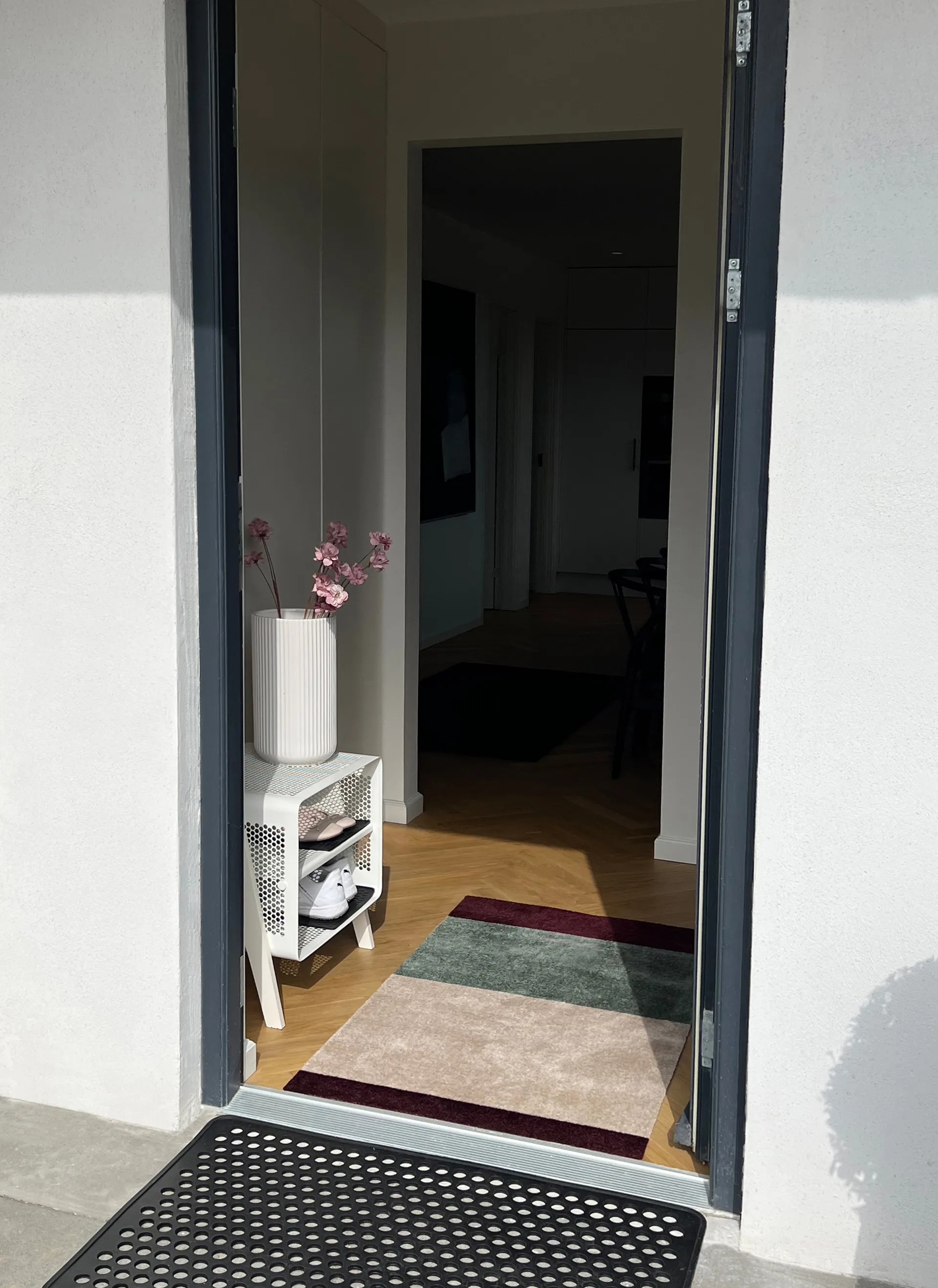 Stripes Flurteppich horizontal, Green-ivory-bordeaux, 67x120 cm tica copenhagen