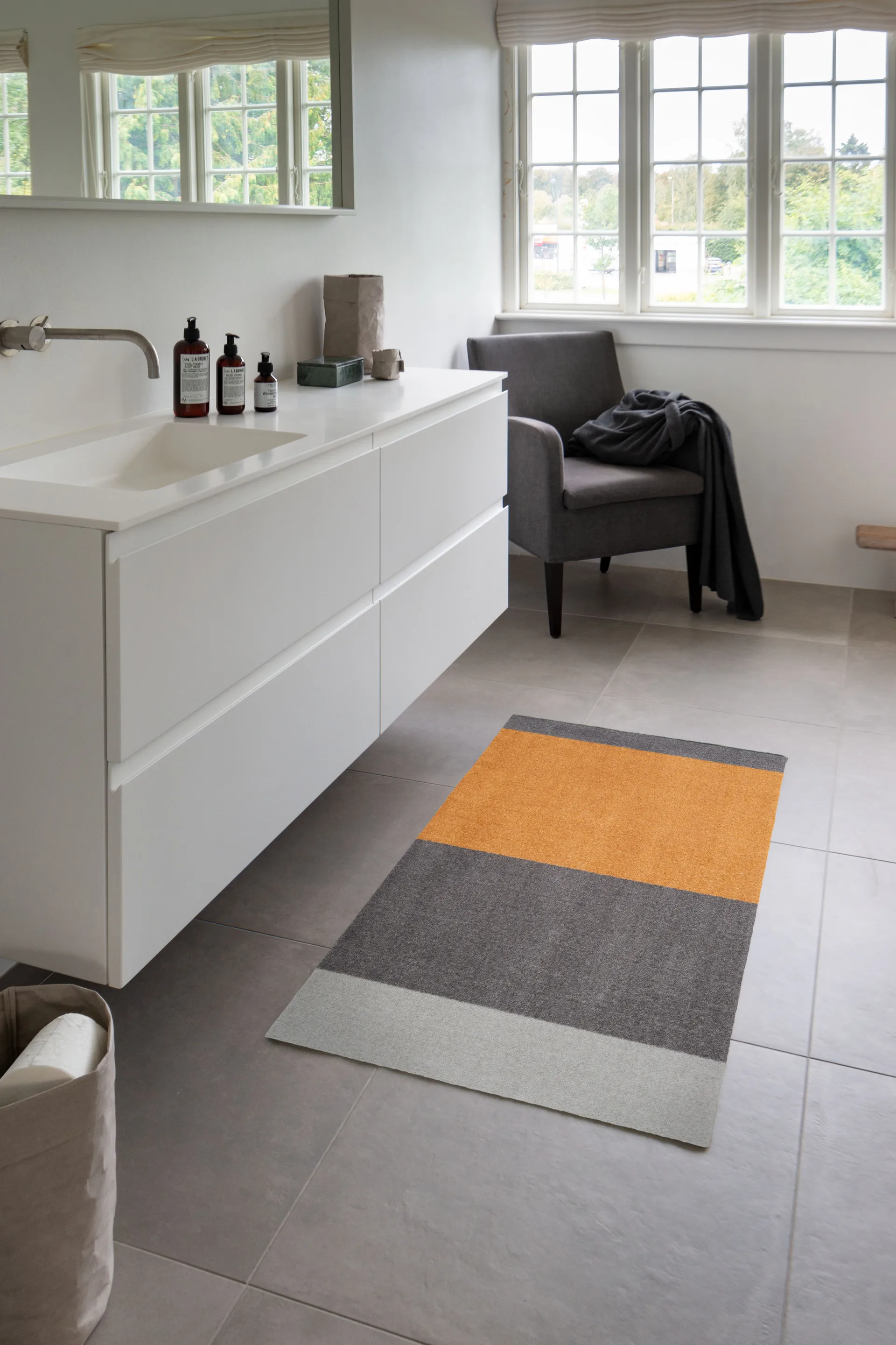 Stripes Flurteppich horizontal, Grey-grey-dijon, 67 x 120cm tica copenhagen