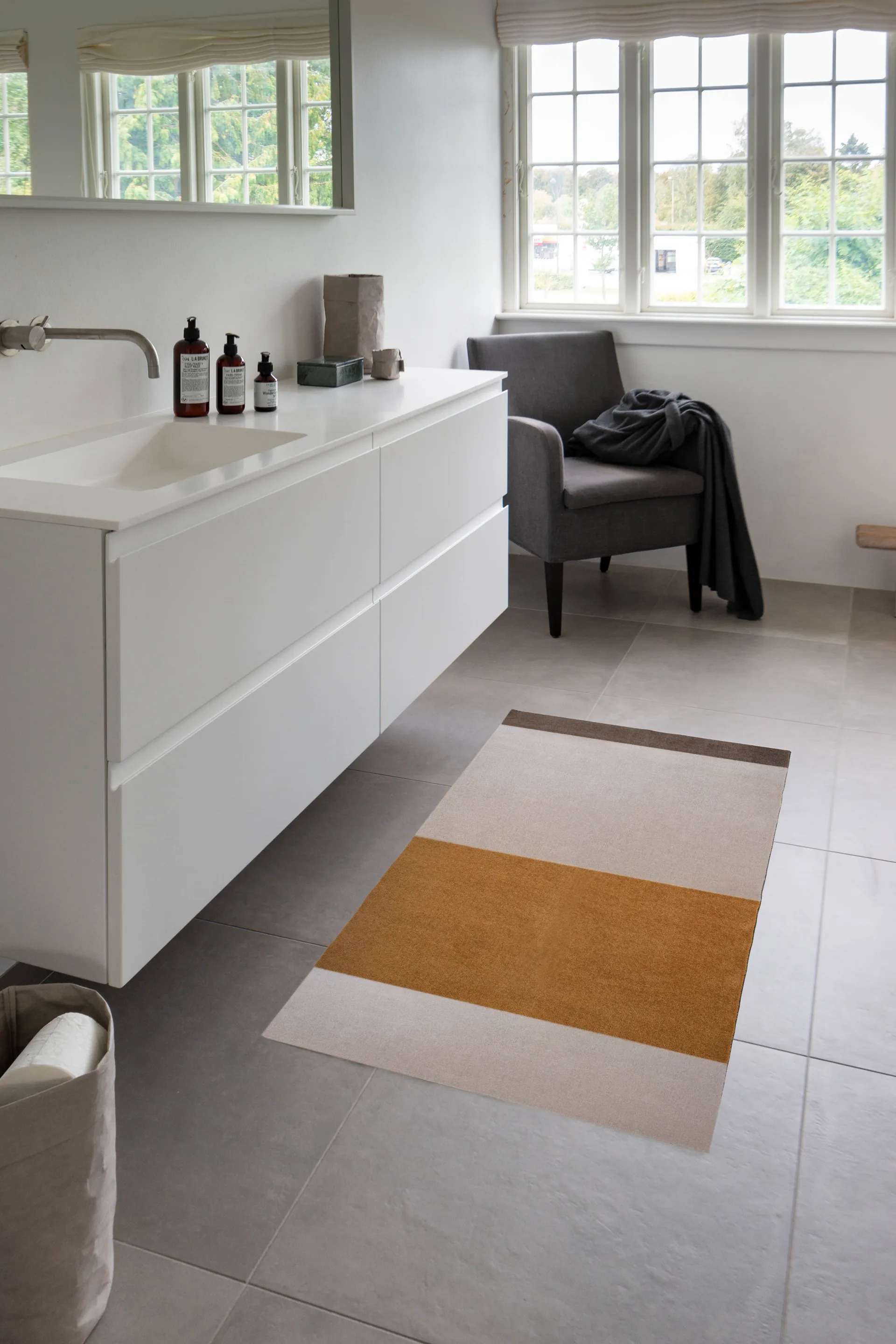 Stripes Flurteppich horizontal, Ivory-dijon-brown, 67 x 120cm tica copenhagen