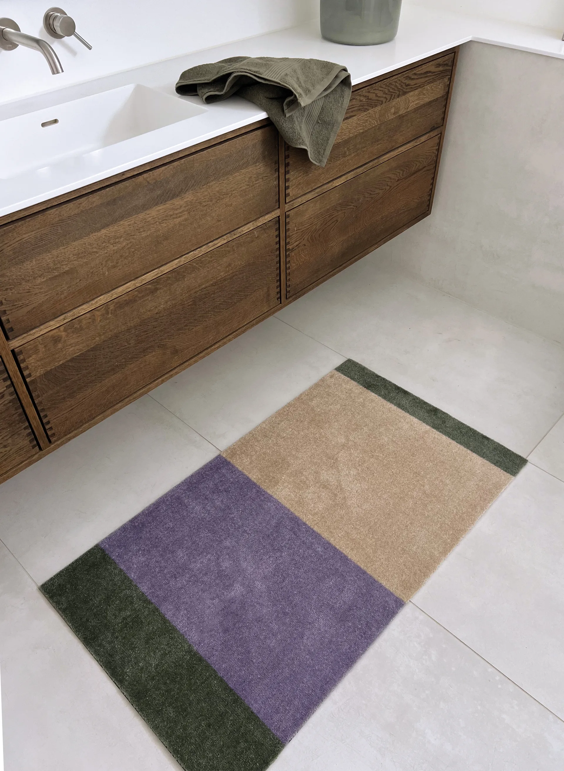 Stripes Flurteppich horizontal, Lilac-ivory-green, 67x120 cm tica copenhagen