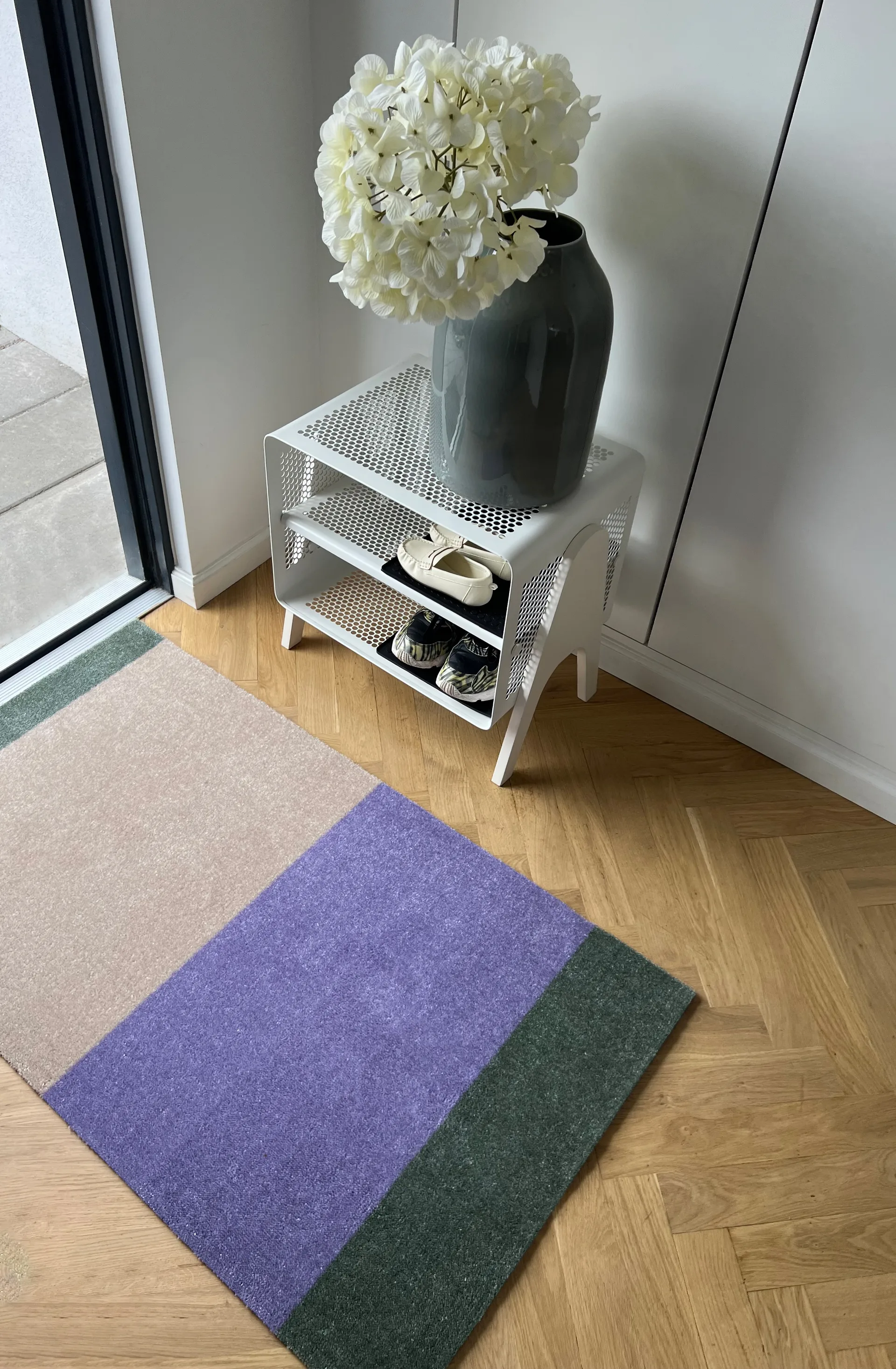 Stripes Flurteppich horizontal, Lilac-ivory-green, 67x120 cm tica copenhagen