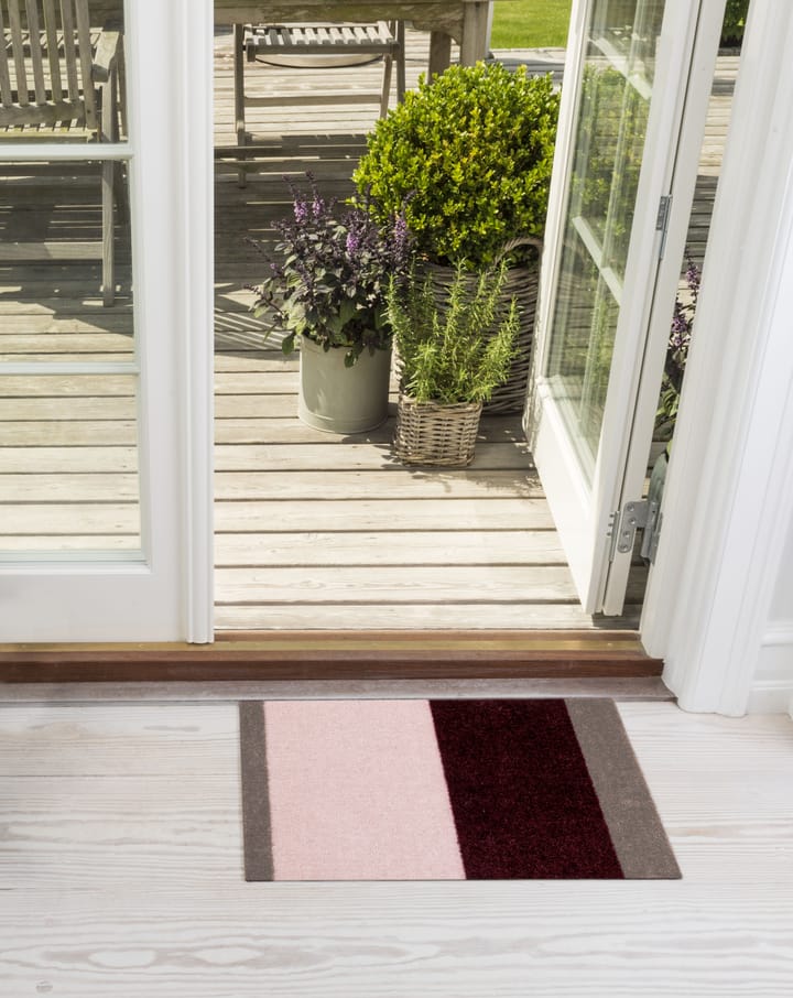 Stripes horizontal Fußabstreifer, Bordeaux-rose-sand, 40x60 cm tica copenhagen