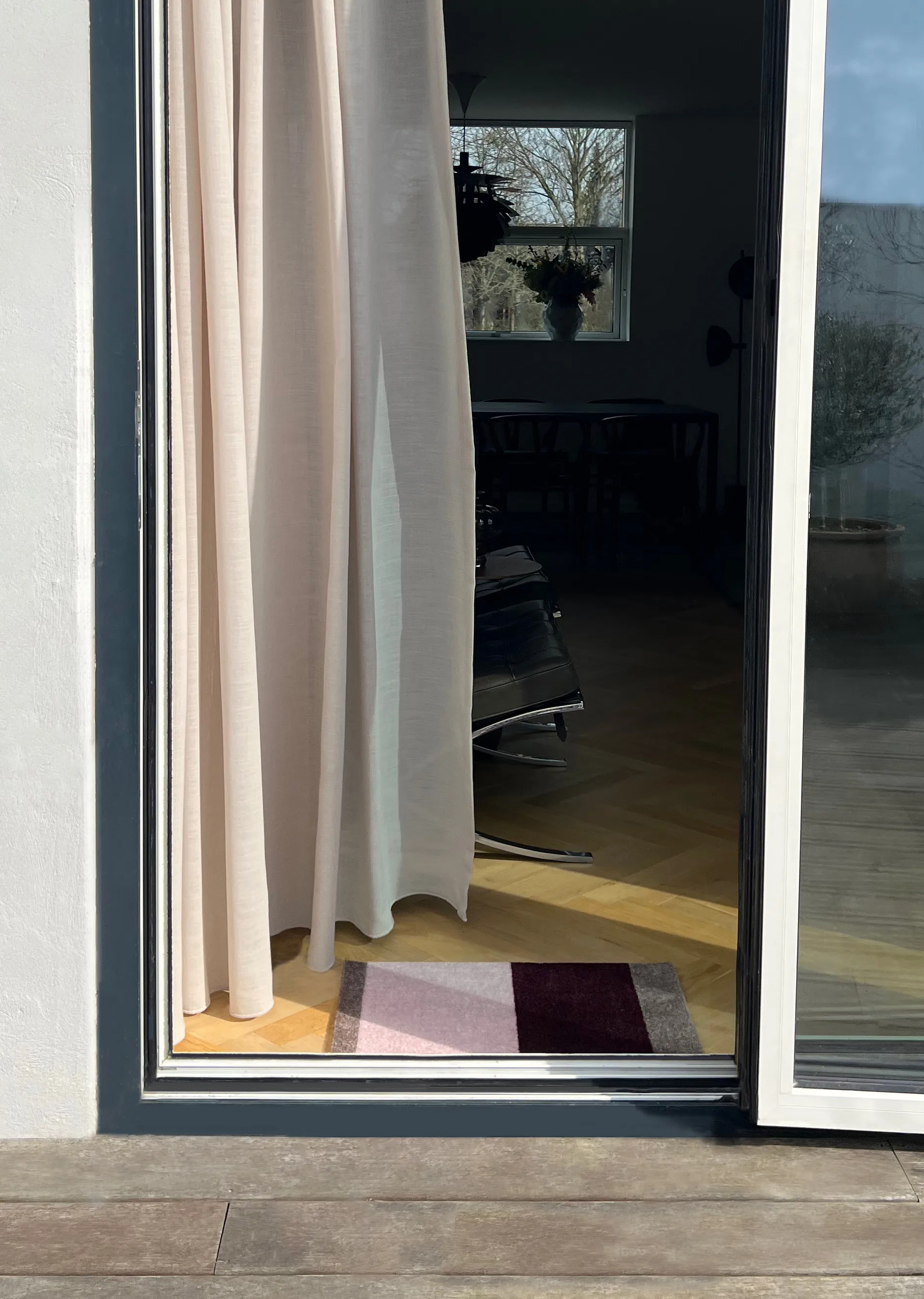 Stripes horizontal Fußabstreifer, Bordeaux-rose-sand, 40x60 cm tica copenhagen