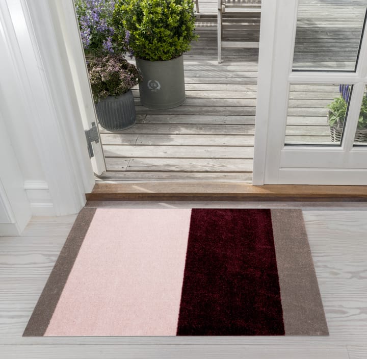 Stripes horizontal Fußabstreifer, Bordeaux-rose-sand, 60x90 cm tica copenhagen