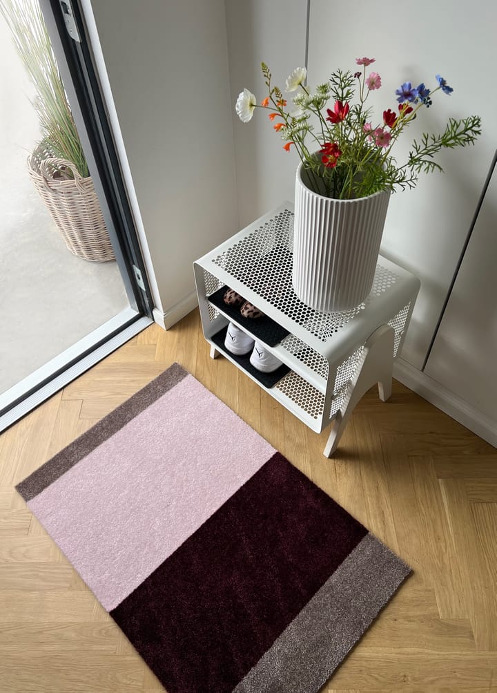Stripes horizontal Fußabstreifer, Bordeaux-rose-sand, 60x90 cm tica copenhagen