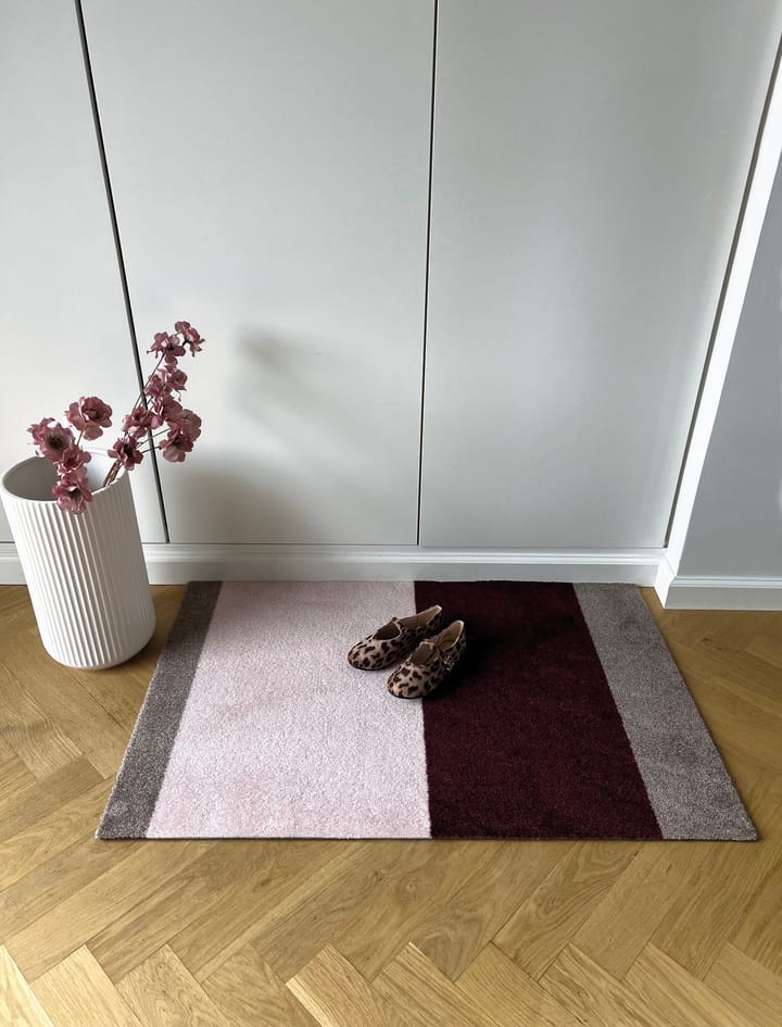 Stripes horizontal Fußabstreifer, Bordeaux-rose-sand, 60x90 cm tica copenhagen