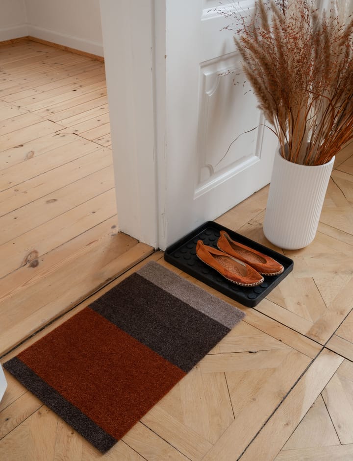 Stripes horizontal Fußabstreifer, Brown-terrakotta, 40 x 60cm tica copenhagen