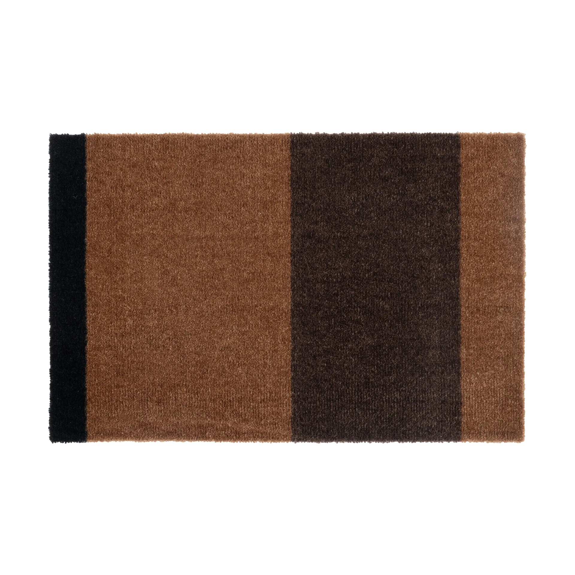 Stripes horizontal Fußabstreifer, Cognac-dark brown-black, 40x60 cm tica copenhagen