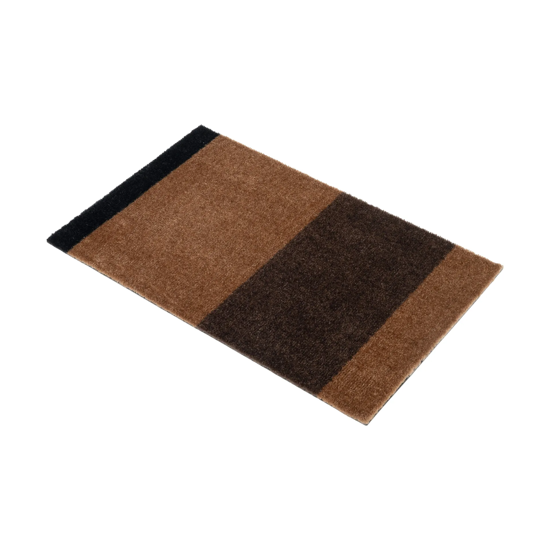 Stripes horizontal Fußabstreifer, Cognac-dark brown-black, 40x60 cm tica copenhagen