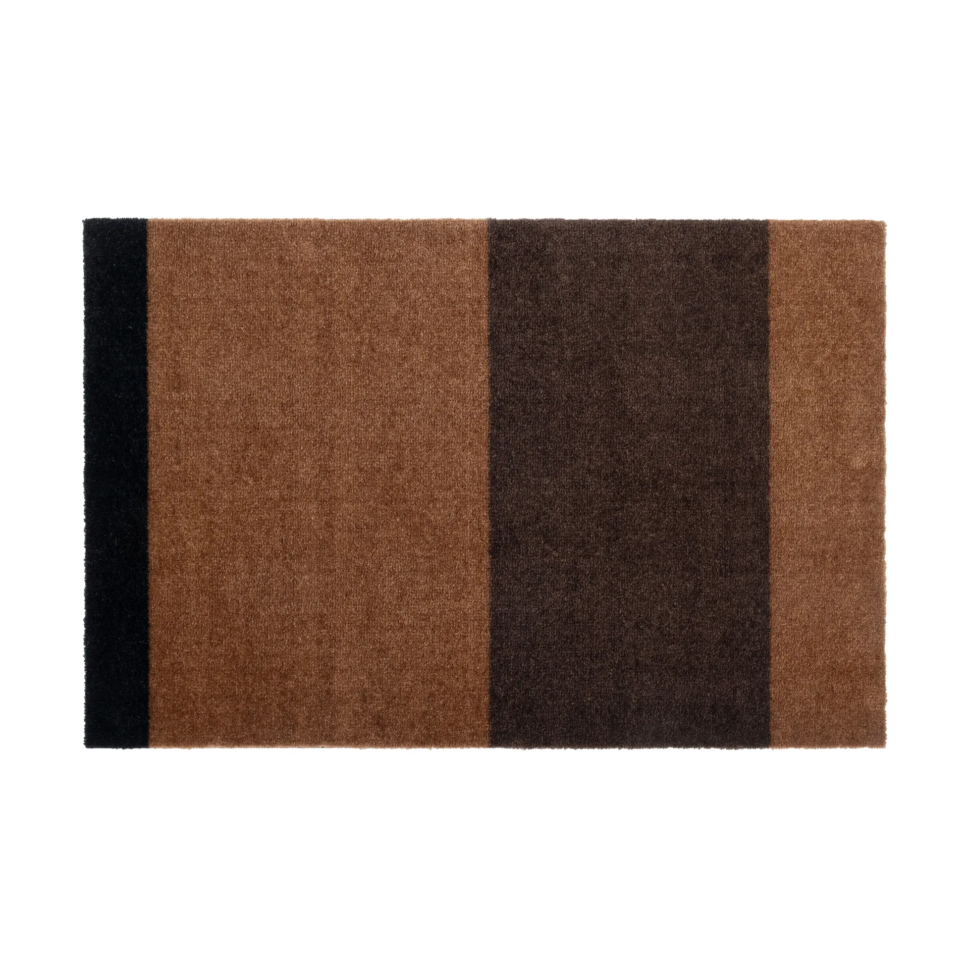 Stripes horizontal Fußabstreifer, Cognac-dark brown-black, 60x90 cm tica copenhagen
